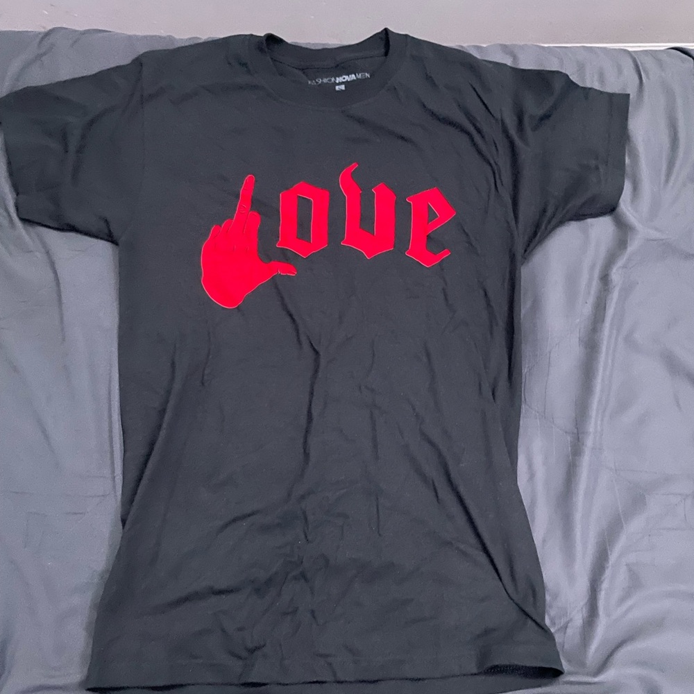 Black red f love tee shirt